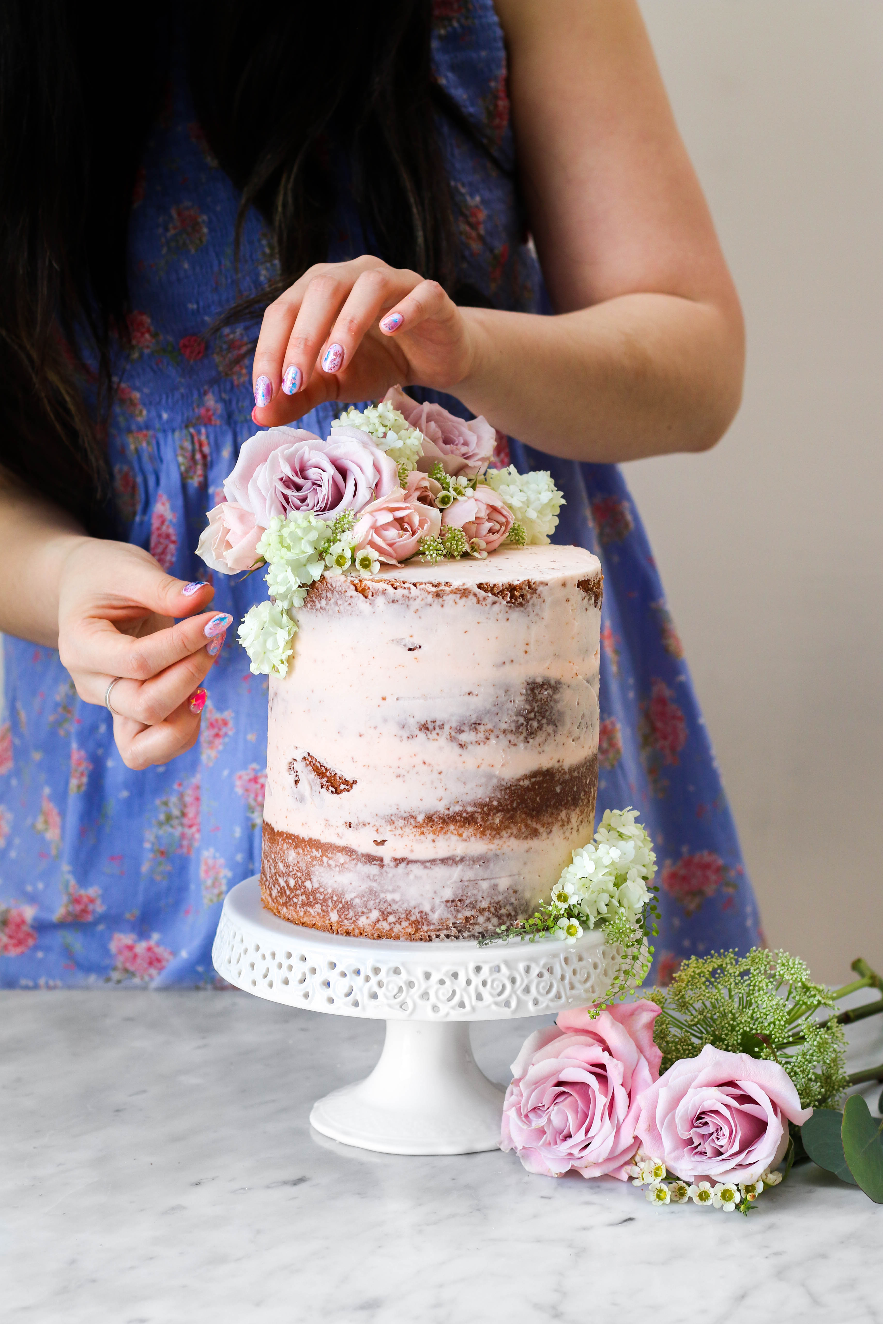 Cakes & Desserts Photos - 5-Tier Naked Cake with Fresh 