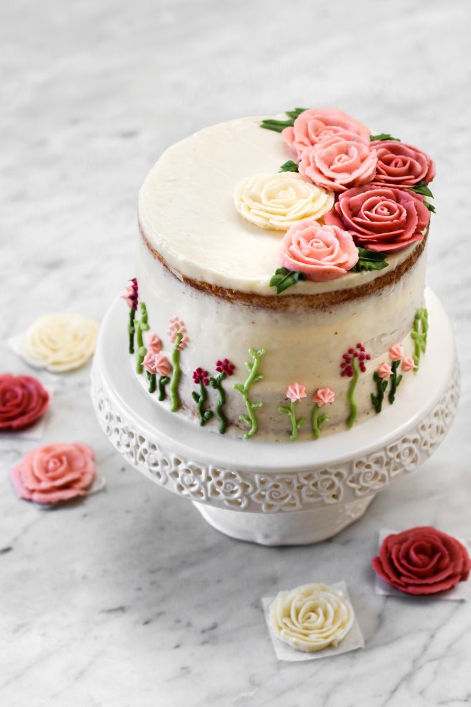 DIY Buttercream Roses Cake