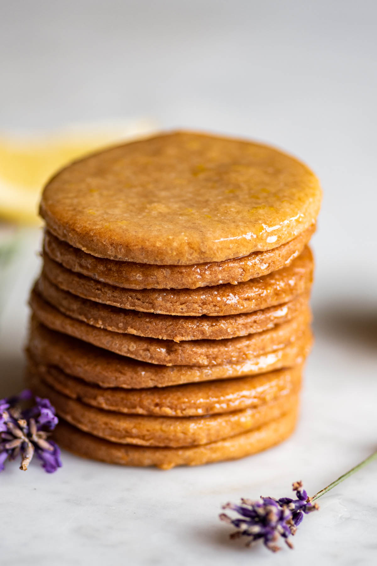 A stack of lemon lavender sugar cookies.