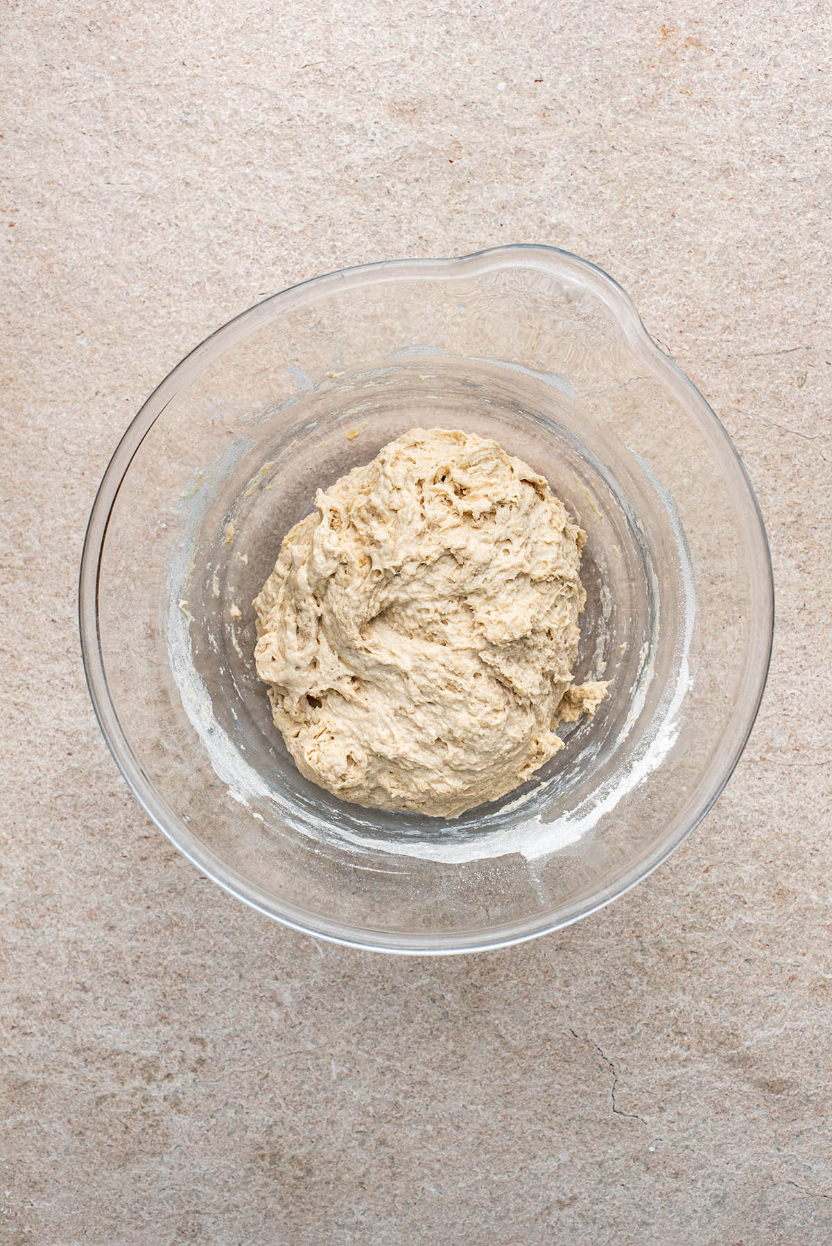 English muffin dough after mixing.