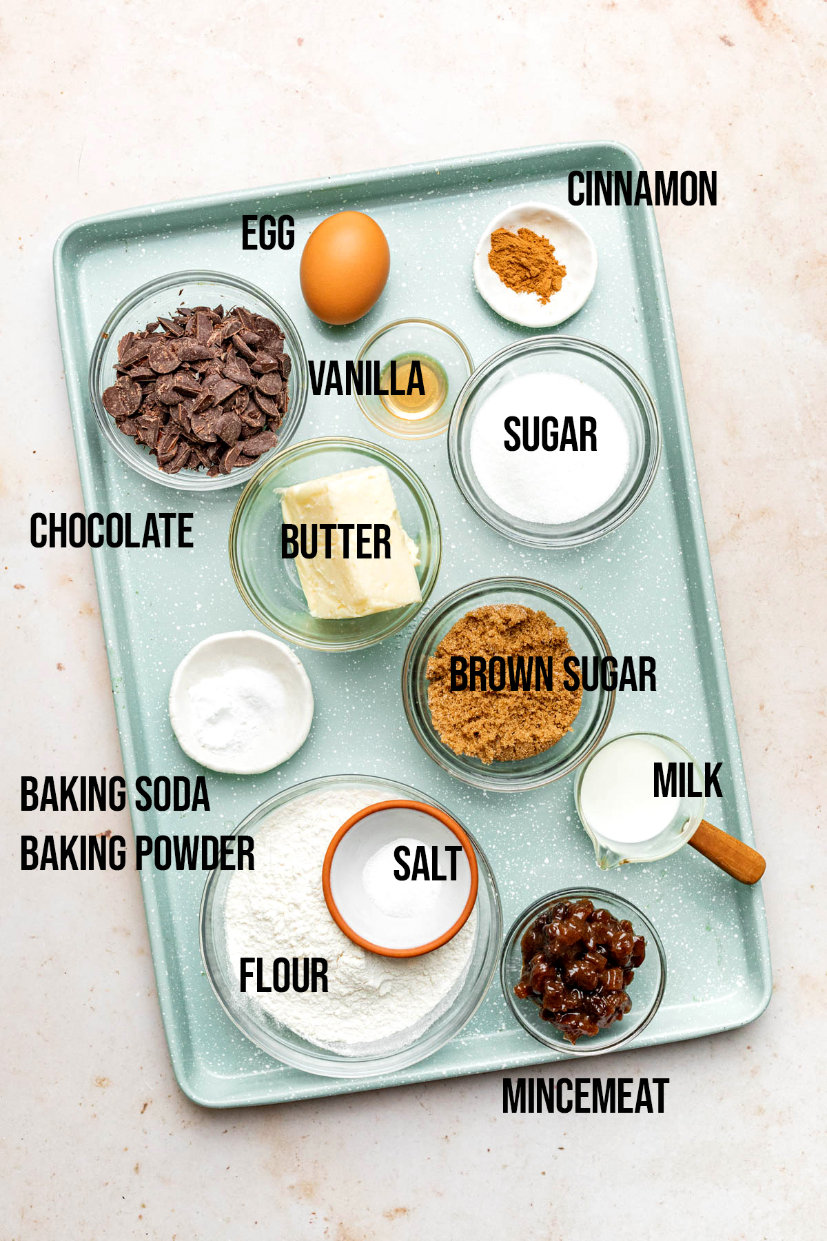 Mincemeat cookie ingredients.