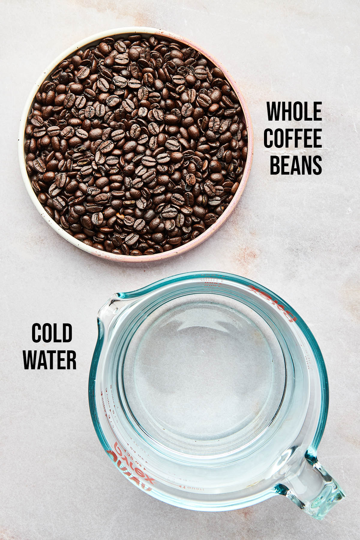 Ingredients to make cold brew at home.