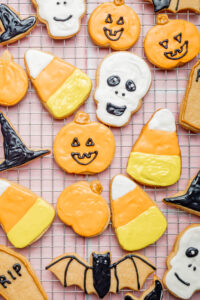Halloween decorated cookies.